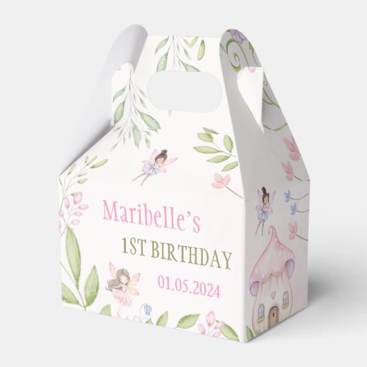 Fairy Floral Girl Birthday Party Geschenkschachtel (Vorderseite)