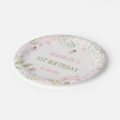 Fairy Floral Girl Birthday Party Pappteller (Schrägansicht)