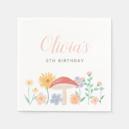 Fairy Floral Girl Birthday Party Serviette