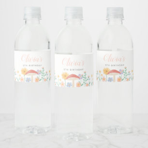 Fairy Floral Girl Birthday Party Wasserflaschenetikett