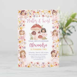 Fairy Floral Magic Garden Forest Girl Geburtstag Einladung