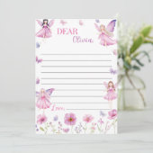 Fairy Floral Time Capsule Note Message Card Dankeskarte (Stehend Vorderseite)