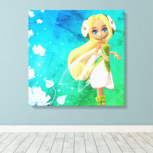 Fairy Floral Wall Art Canvas Print Leinwanddruck (Insitu (Holzboden))