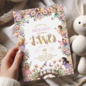 Fairy flower 2nd birthday Invitation Einladung