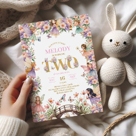 Fairy flower 2nd birthday Invitation Einladung