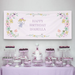 Fairy Flower Garden Jegliche Gelegenheit Lilac Gir Banner