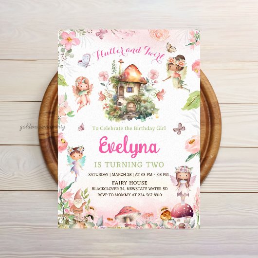 Fairy Flutter und schwindelerregendes Party Einladung