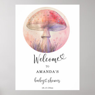 Fairy fly agaric - Baby Dusche Willkommensgeschenk Poster