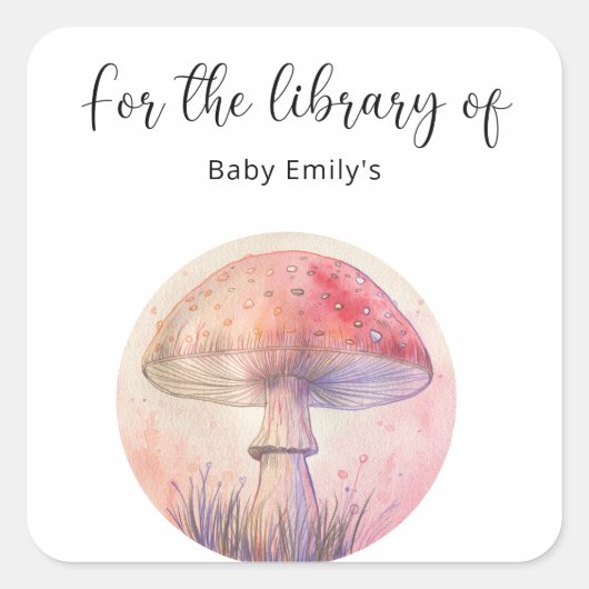 Fairy fly agaric - Babybibliothek Quadratischer Aufkleber (Vorderseite)