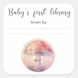 Fairy Fly agaric - Die erste Bibliothek des Babys Quadratischer Aufkleber