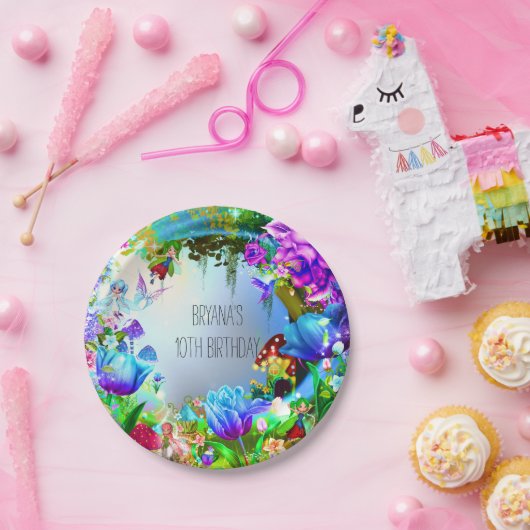 Fairy Forest Enchanted Magical Birthday Party Pappteller (Party)