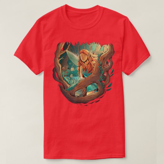 Fairy Forest Fantasy Magic Tree T-Shirt (Design vorne)