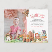 Fairy Forest First Birthday Foto Vielen Dank Postkarte (Vorderseite)