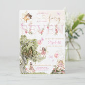 Fairy Forest Girl Birthday Einladung (Stehend Vorderseite)