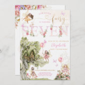 Fairy Forest Girl Birthday Einladung (Vorne/Hinten)