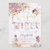 Fairy Forest Girl Birthday Einladung (Vorne/Hinten)