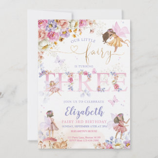 Fairy Forest Girl Birthday Einladung