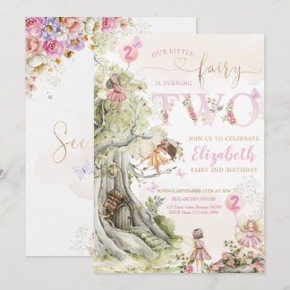 Fairy Forest Girl Birthday Einladung
