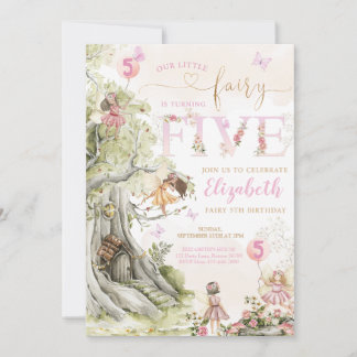 Fairy Forest Girl Birthday Magical Einladung