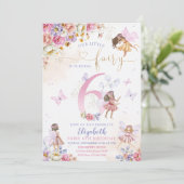 Fairy Forest Girl Birthday Magical Einladung (Stehend Vorderseite)
