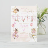 Fairy Forest Girl Birthday Magical Einladung (Stehend Vorderseite)