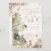 Fairy Forest Girl Birthday Magical Einladung (Vorne/Hinten)