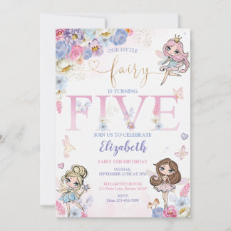 Fairy Forest Girl Birthday Magical Einladung