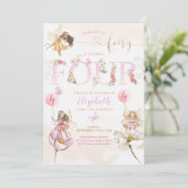 Fairy Forest Girl Birthday Magical Einladung (Stehend Vorderseite)