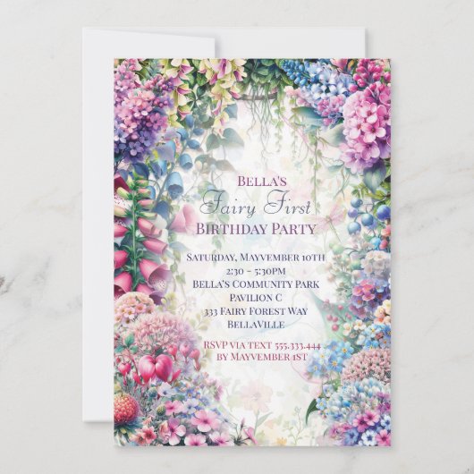 Fairy Forest Hütte Core Party Einladung (Rückseite)