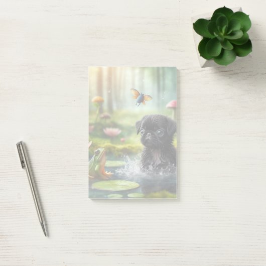 Fairy Forest Pug Memo Pad Post-it Klebezettel (Büro)