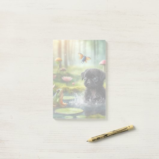 Fairy Forest Pug Memo Pad Post-it Klebezettel (Auf Schreibtisch)