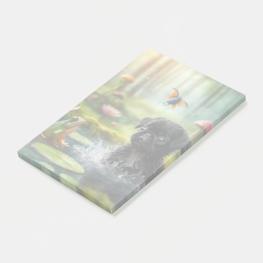 Fairy Forest Pug Memo Pad Post-it Klebezettel (angewinkelt)