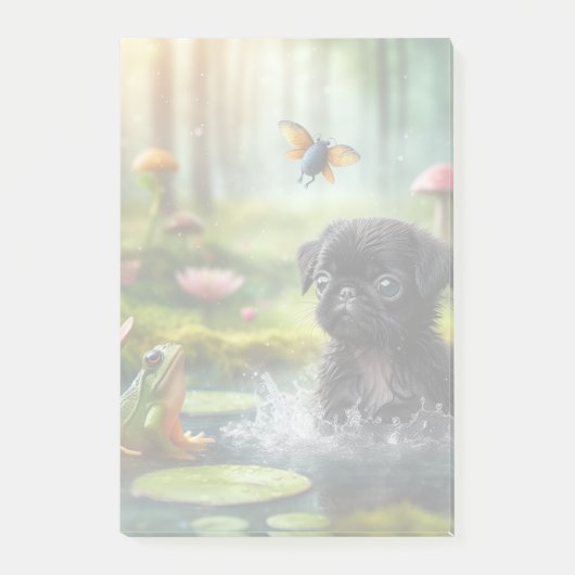 Fairy Forest Pug Memo Pad Post-it Klebezettel (Vorderseite)