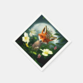 Fairy Fox Blume Decoupage Serviette (Ecke)