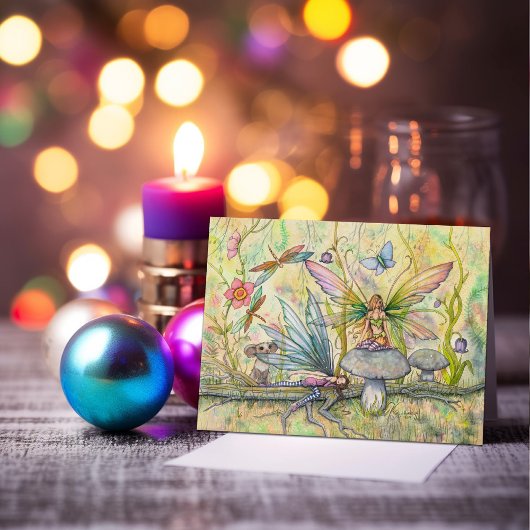 Fairy Friends Niedlich Fantasy Illustration Karte