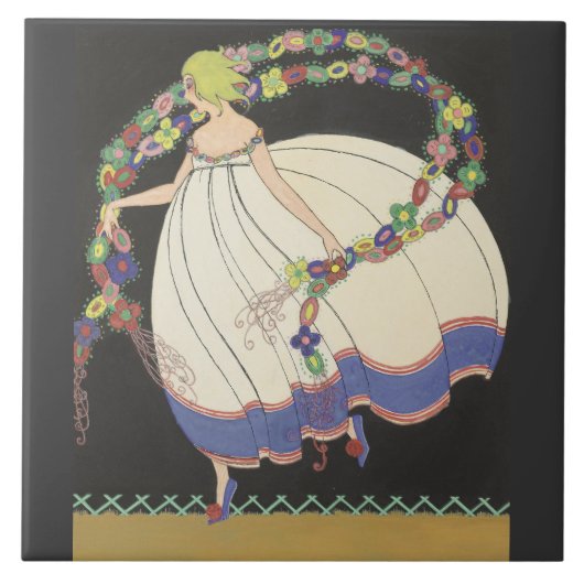 Fairy Frolcking mit Blume Fliese (Vorderseite)