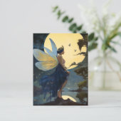 Fairy Full Moon Fantasy Art Postkarte (Stehend Vorderseite)