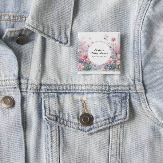 Fairy Garden Baby Dusche Button (Beispiel)