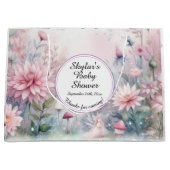 Fairy Garden Baby Dusche Große Geschenktüte (Vorderseite)