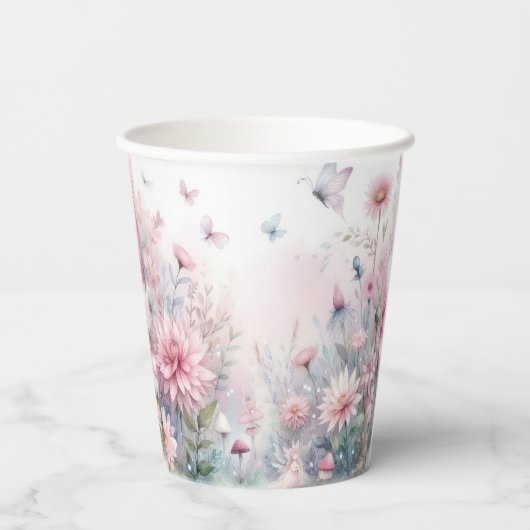 Fairy Garden Baby Dusche Pappbecher (Rückseite)