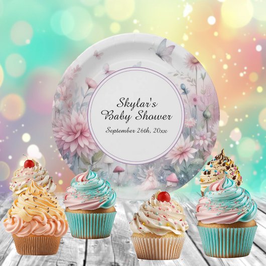 Fairy Garden Baby Dusche Pappteller