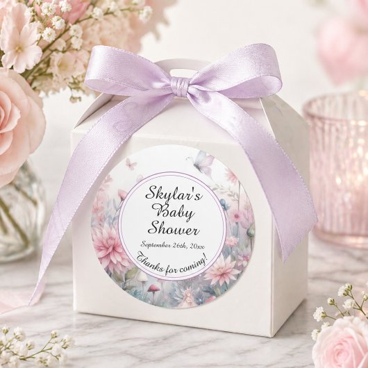 Fairy Garden Baby Dusche Runder Aufkleber
