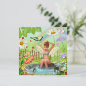 Fairy Garden Bath Fantasy Card (Stehend Vorderseite)