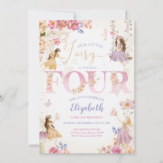 Fairy Garden Birthday Einladung (Vorderseite)