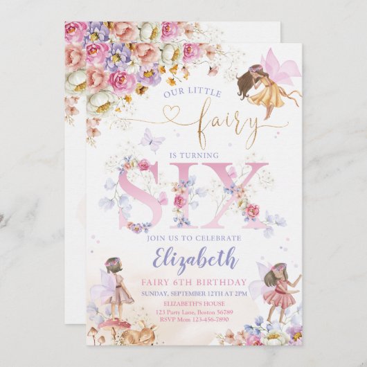 Fairy Garden Birthday Einladung (Vorne/Hinten)