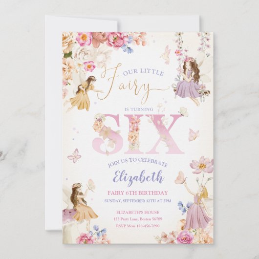Fairy Garden Birthday Einladung (Vorderseite)