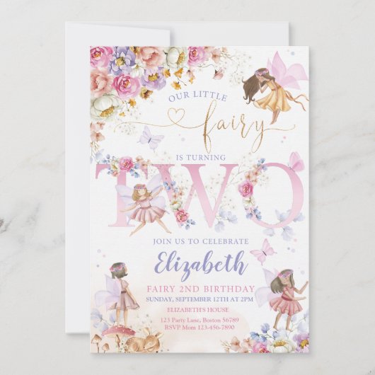 Fairy Garden Birthday Fairy Forest Einladung (Vorderseite)