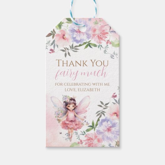Fairy garden birthday favor tag geschenkanhänger (Vorderseite)