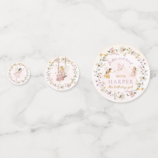 Fairy Garden Birthday Konfetti (Vorderseiten)