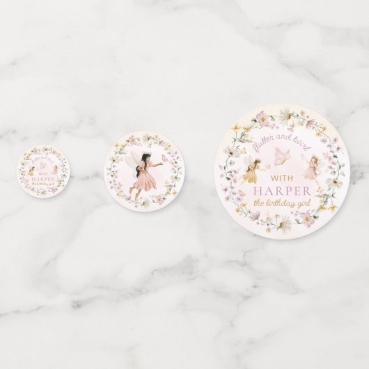 Fairy Garden Birthday Konfetti (Rückseiten)